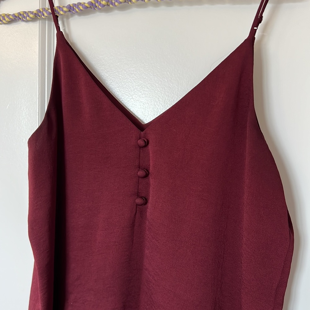 Express Burgundy Silky Camisole Tank XS